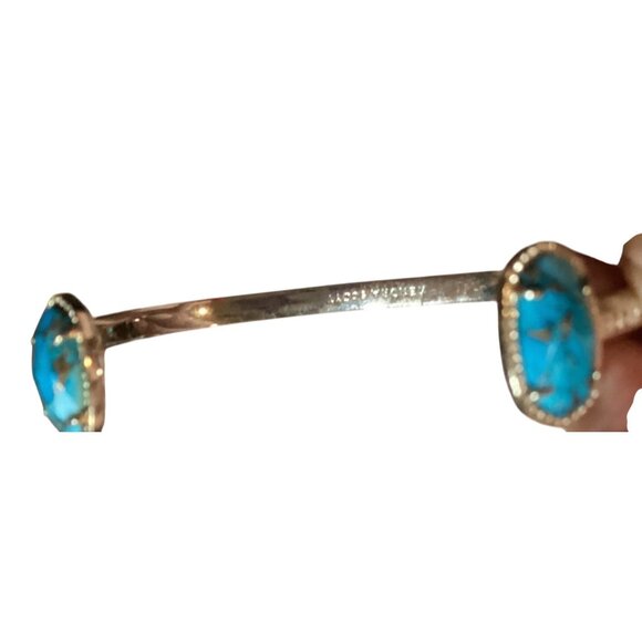 Kendra Scott Silver Tone Cuff Bracelet With Turquoise Stone Accents-Open Design - Picture 3 of 3